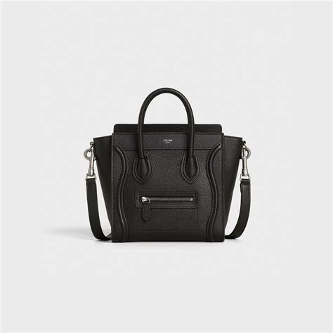 celine black drummed calfskin nano luggage bag|Women's Nano luggage bag in drummed calfskin .